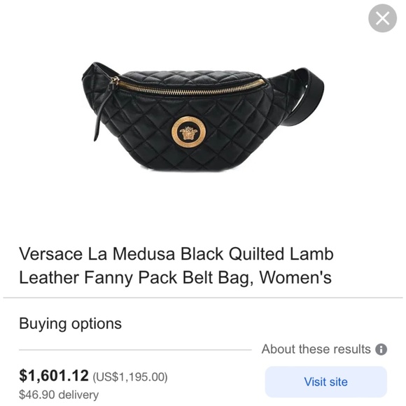 Versace Quilted Black leather Fanny pack - Picture 5 of 5